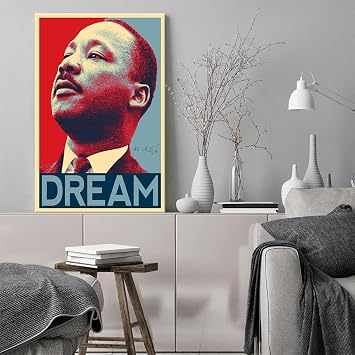 IUHYVMSM マーティン・ルーサー・キング ポスター ヴィンテージポスター I have a dream Speech scene カラー抽象化 アメリカンヒーロー ウォールアートヒストリーポスター MLKポスター ウォールデコ ブラックヒストリー月間 20X30インチフレーム