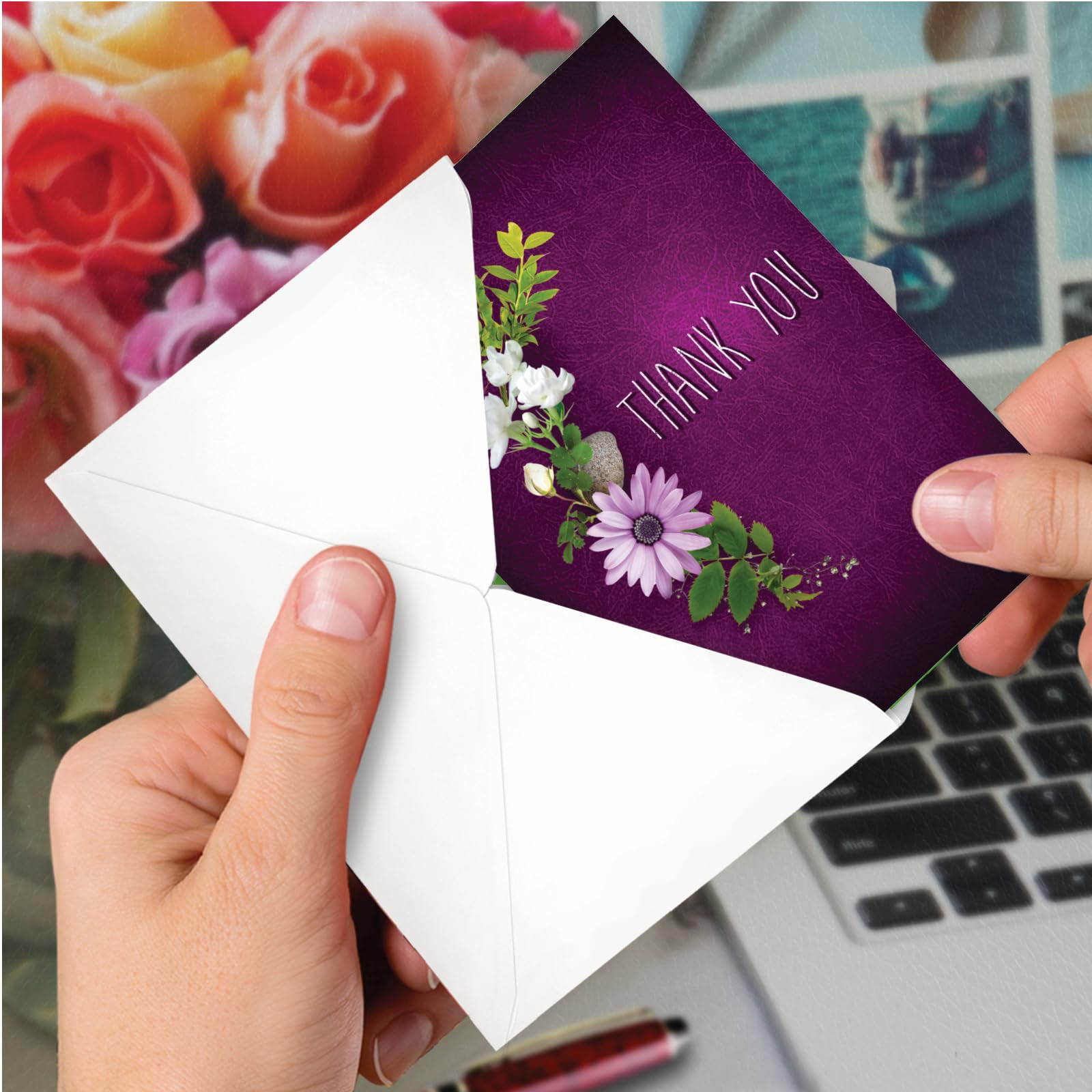 Amazon.com : The Best Card Company Thank You Greeting Card with 5