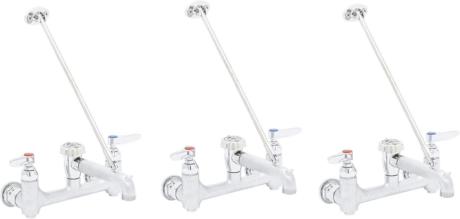 T&S Brass B0665BSTR Service Sink Faucet. 8" Wall Mount with Built in