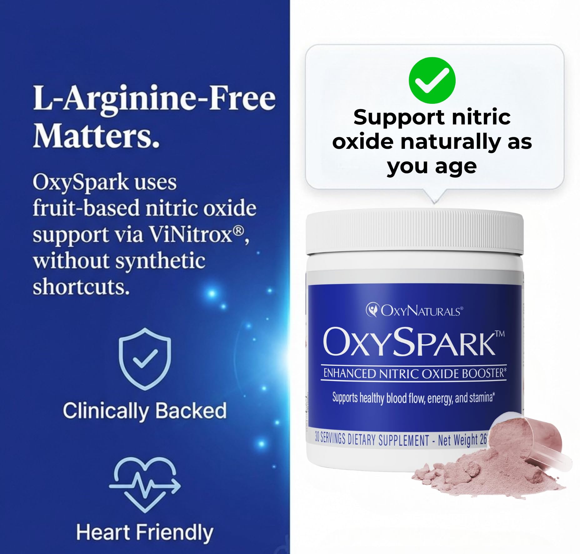 OxySpark Nitric Oxide Powder Drink Mix - Grape Flavor | L-Citrulline, Beet Root & ViNitrox Supporting Healthy Circulation & Energy | 30 Servings | Made in USA — Amazon image 6