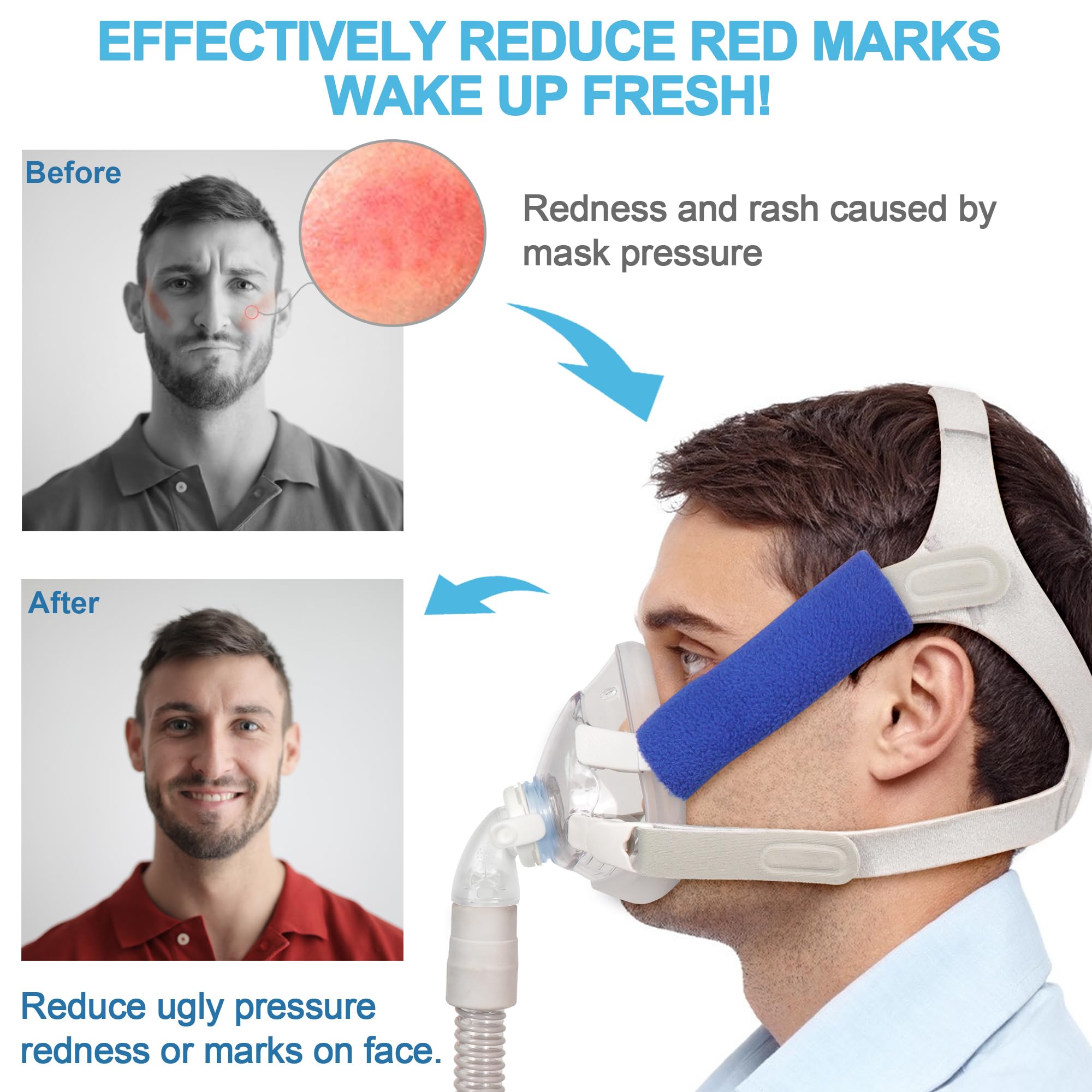 Ensemble amélioré compatible avec Airfit F20 Large bandeau de rechange, joint sécurisé et confort optimisé avec coussin avancé, fournitures de grande valeur par BlessEase (coude non inclus)