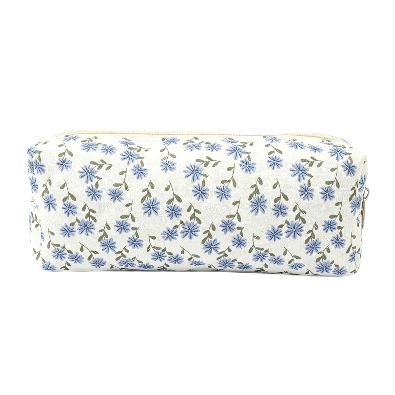Qiwenr Pencil Case, Cosmetic Bag, Aesthetic Pencil Case, Floral Pattern Toiletry Bag, for Makeup Bags, Wallets, Suitable for Daily use and Travel — image 1