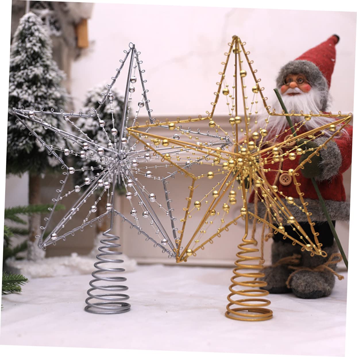 Zerodeko 5 Ensembles Étoile De La des Arbres Hauts De Forme Noël Guirlande De Rangement pour Sapin De Noel Lumières d'arbre en Plein Air Nains Métal 2 Pièces * 5