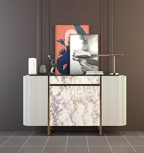 Miniatura 2 de AbaBoorty Papel de contacto de mármol blanco de 400 x 15.8 pulgadas, papel tapiz de mármol brillante para encimeras de cocina, encimeras de baño,