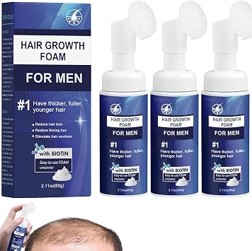 Hair Growth Foam for Men, Renewhair-X Hair Growth Serum Foam, Hair Regrowth Foam, Anti-Hair Loss Foam, Hair Treatment, For All Hair Types 3pcs