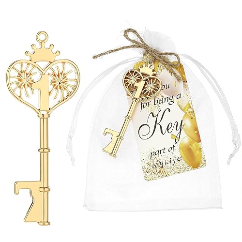 24pcs Gold Key Bottle Opener First Birthday Party Favors, Key