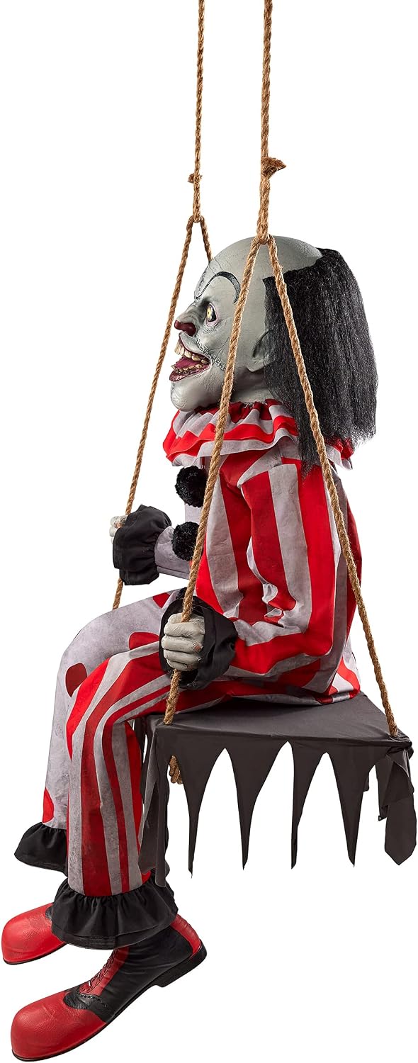 Spirit Halloween 4 Ft 3 In Toothy the Clown Animatronic, Multicolor