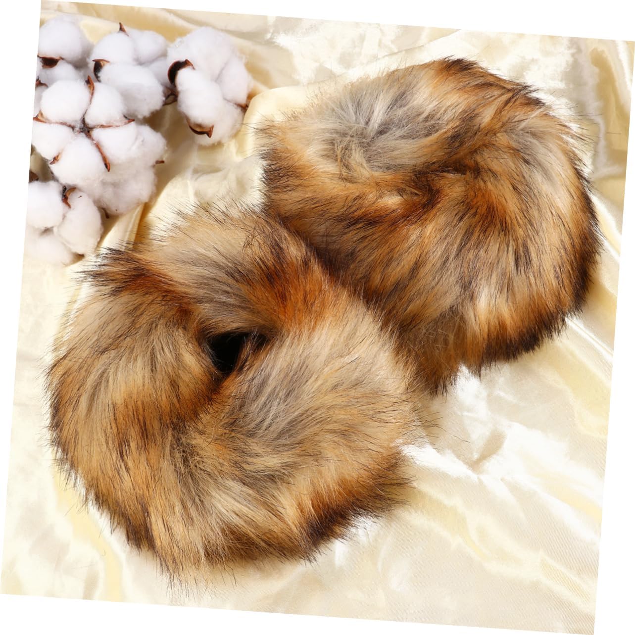 1Pair Faux Fur Wrist Warmers Elastic Cuff Bands for Accessory One Furry Arm Wraps for Parties Cosplay Outfits
