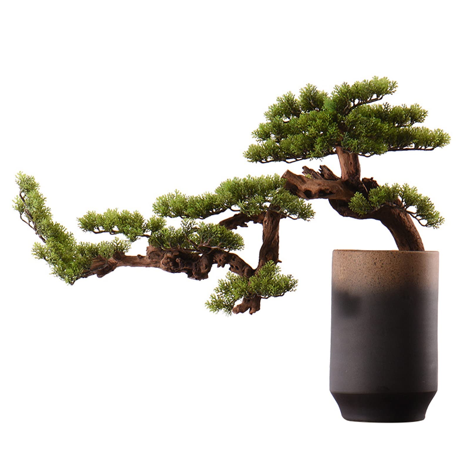 DFGHNBVC Artificial Bonsai Tree Bonsai Tree With High Terracotta Flower Pot Decorative Artificial Bonsai Pine Tree Simulation Potted Plant Decorative Bonsai Desk Display Fake Tree For Hom