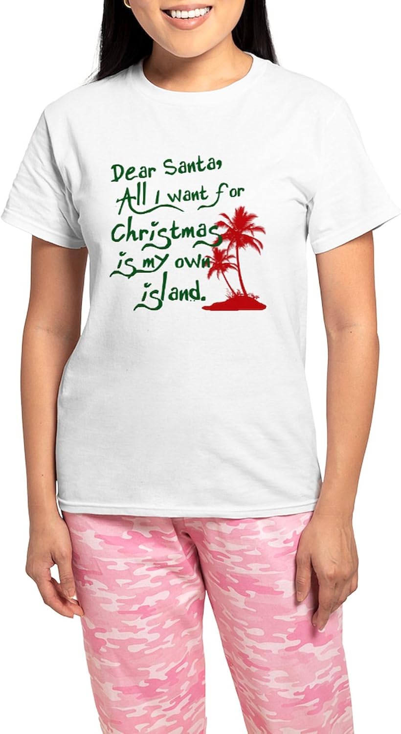 CafePress Christmas Island Pajamas Women's Novelty Cotton Pajama Set, Comfortable PJ Sleepwear
