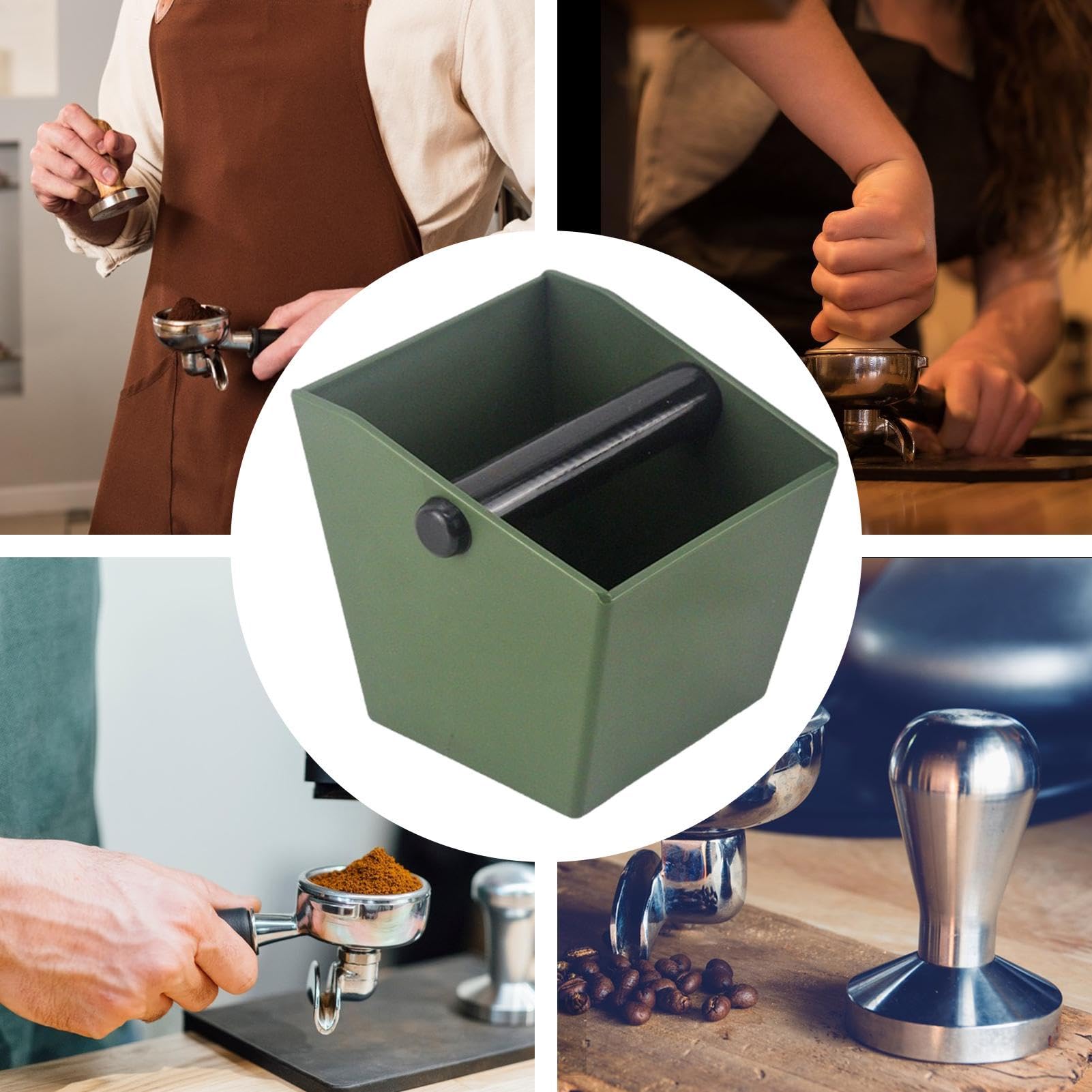 Récipient à marc de café, bac à marc de café, récipient de ramassage pour marc de café, porte-filtre, accessoires Barista Marc de café en ABS, boîte à marc de café