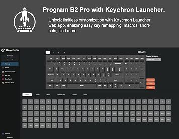 Keychron B2 Pro Ultra-Slim Wireless ZMK Custom Keyboard, 96% Layout Triple-Mode 2.4 G/Bluetooth 5.2/Wired Programmable, Lightweight Quiet Key with Numeric Keypad for Mac/Windows, Ivory White