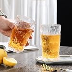 Frcctre 9 Pack de verres à boire anciens, 13 oz Verres d'eau romantiques Tumblers Glacier jumelé Tumbellers de boissons Vaisselle vintage pour boissons, jus, bière, eau, cocktails, whisky