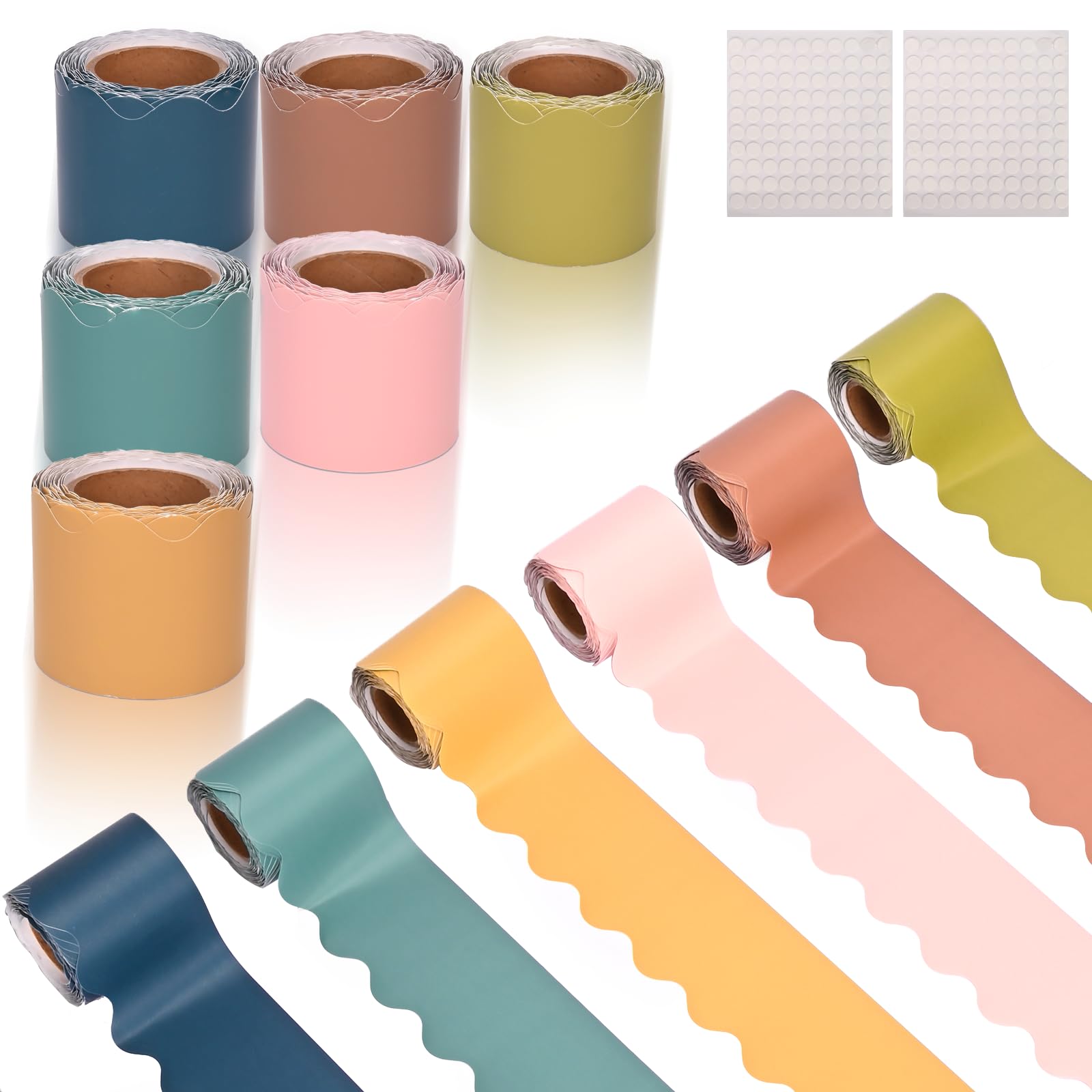 aleawol 6 Rolls Colorful Classroom Borders 196.8 ft Display Borders ...