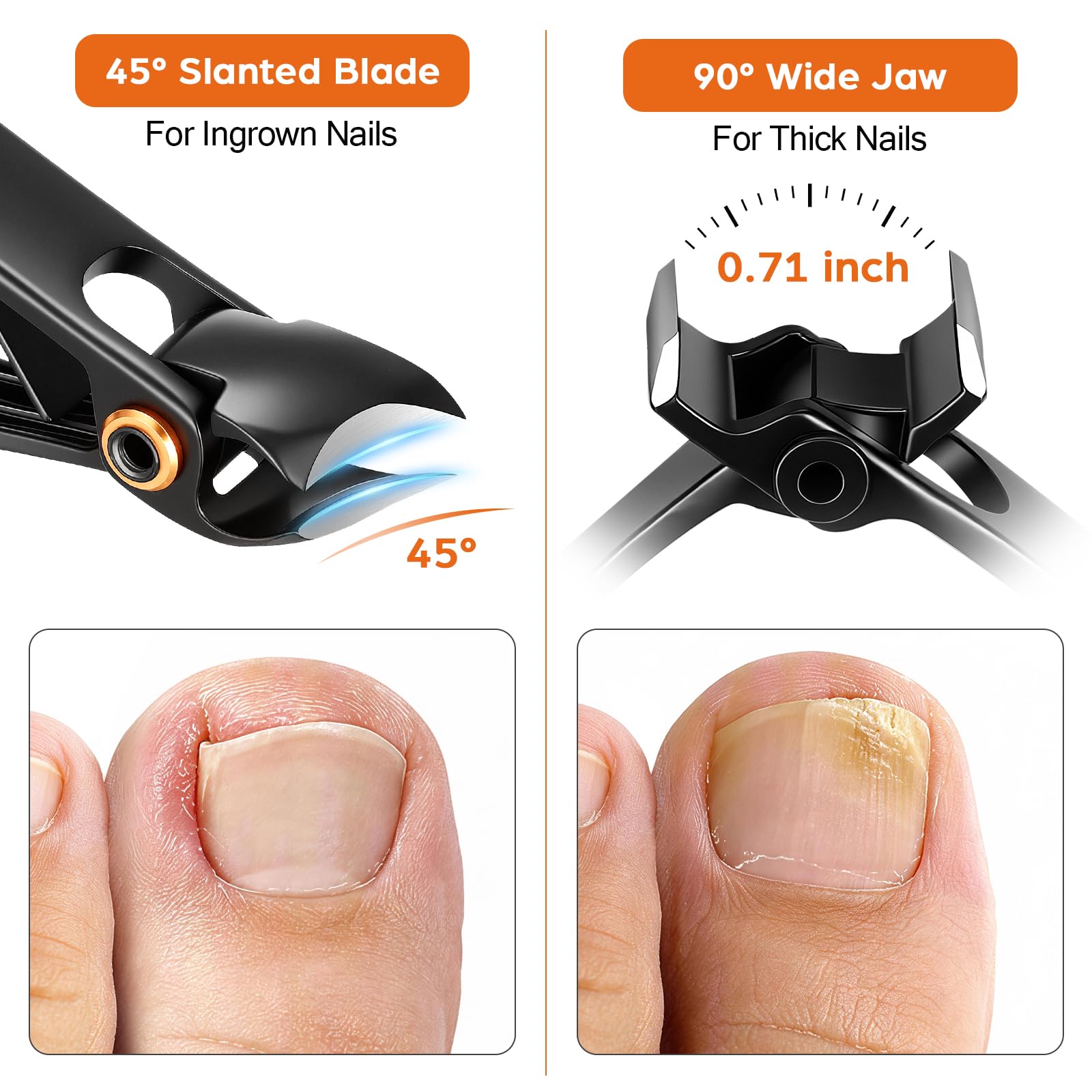 Toenail Clipper Set for Thick Nails and Nail Care