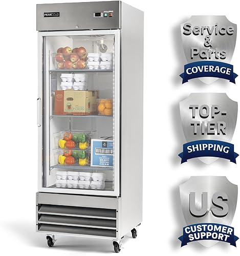 Vista 10 de Refrigerador de una sola puerta Peak Cold con alcance comercial en acero inoxidable, interior blanco; 23 pies cúbicos, 29 pulgadas de ancho