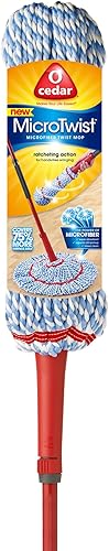 Miniatura 44 de O-Cedar MicroTwist MAX - Trapeador giratorio de microfibra con 2 recambios adicionales, cuenta con escurrir manos libres, cabezal de fregona