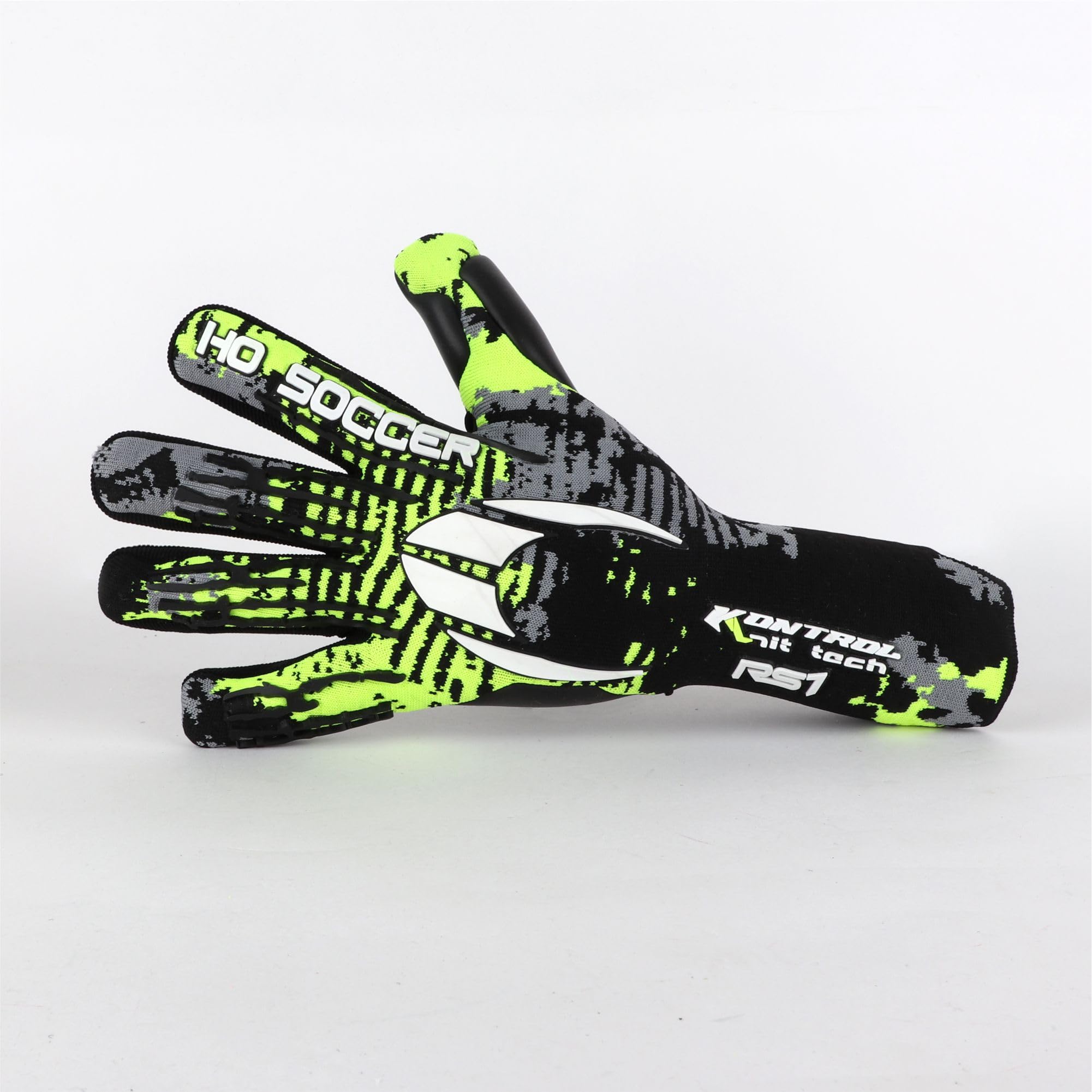 HO Soccer KONTROL Knit RS1 Lime Team Guantes de Portero, Unisex Adulto, Negro/Lima.