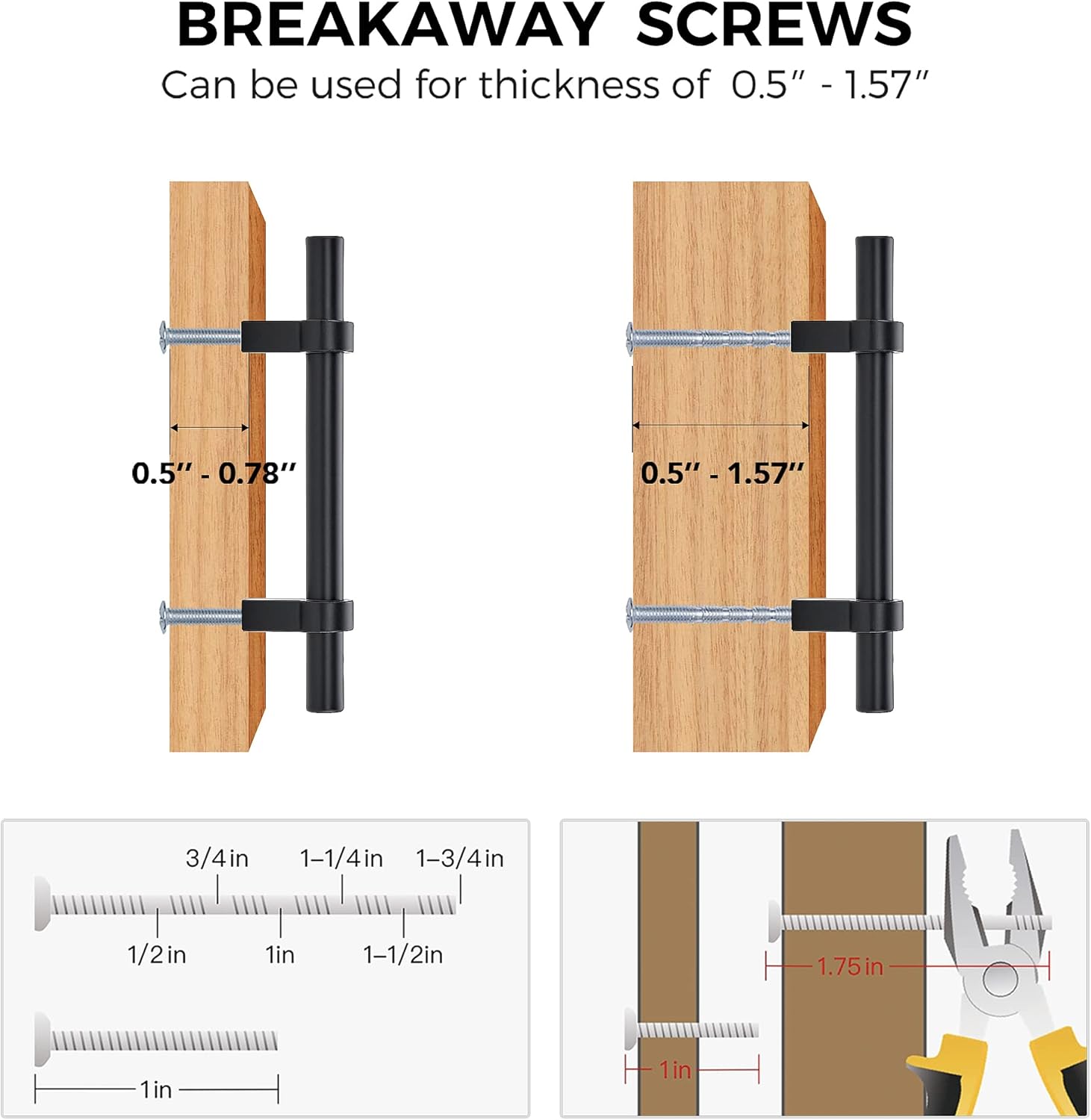 Home Expert 25 Pack Cabinet Handles 3-1/2 Inch Black Cabinet Pulls Matte Black Kitchen Cabinet Handles Drawer Pulls with Square Base Kitchen Cabinet Hardware 6 Inch Overall Length