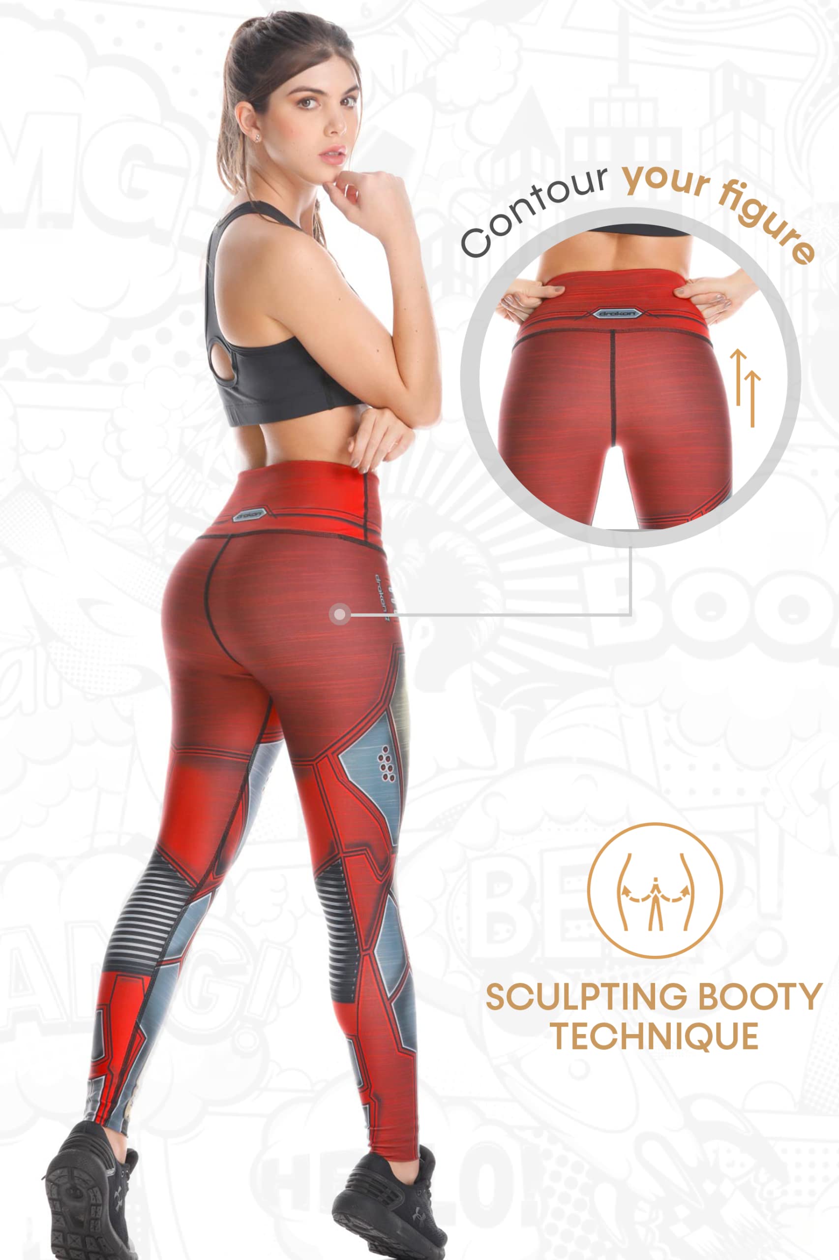 Drakon Muchos estilos de Crossfit Leggings Colombianos Yoga Pantalones Medias de Compresión - gris - Talla Única