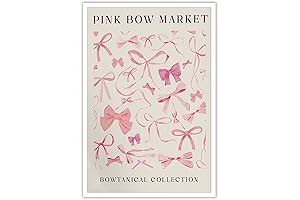 Dcvjiy Trendy Pink Bow Market Posters For Room Aesthetic