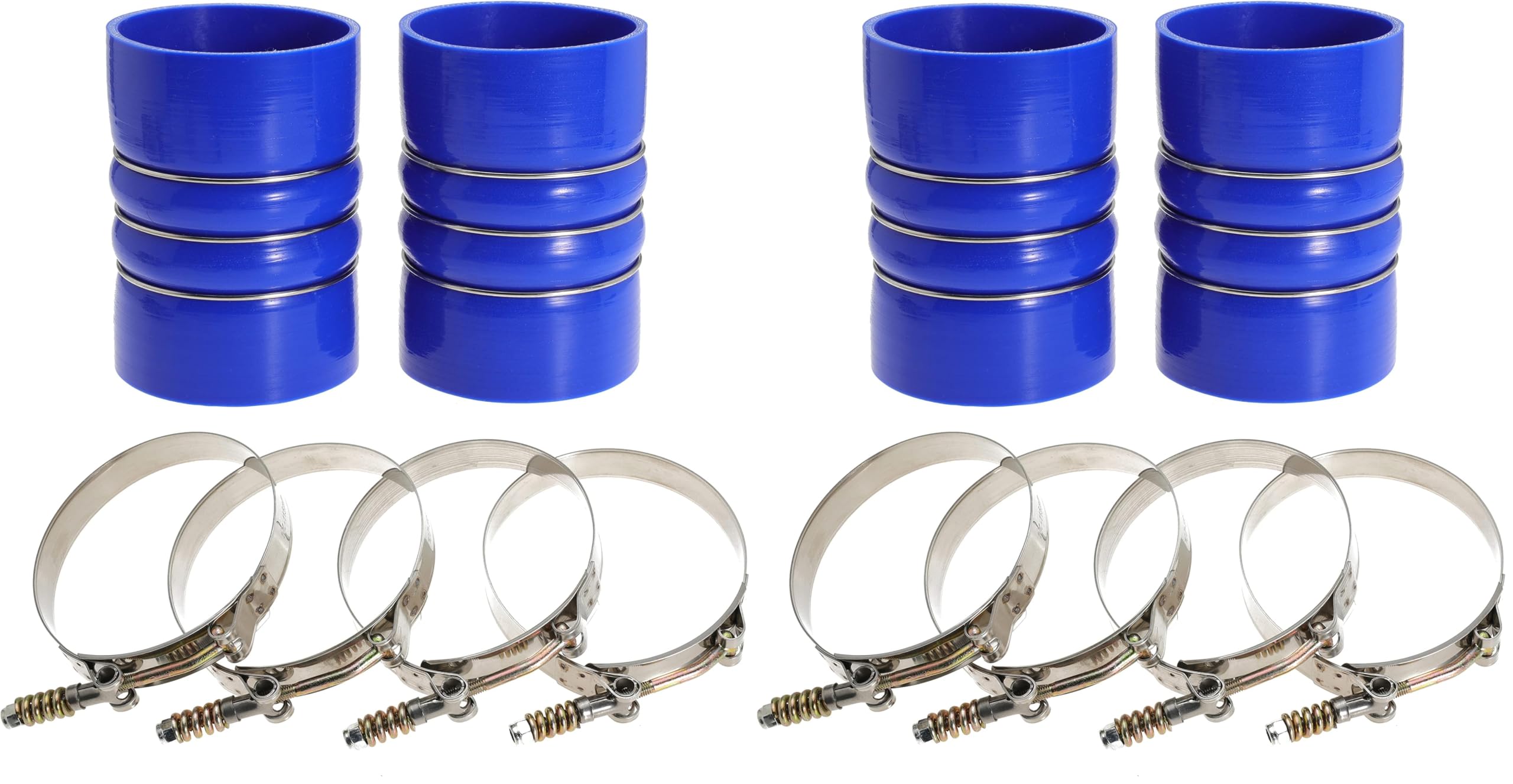 Silicone Charge Air Cooler Hump Hose Boot Set 4" X 6" 4 inch with T Bolt Clamp Blue (Pack of 2)