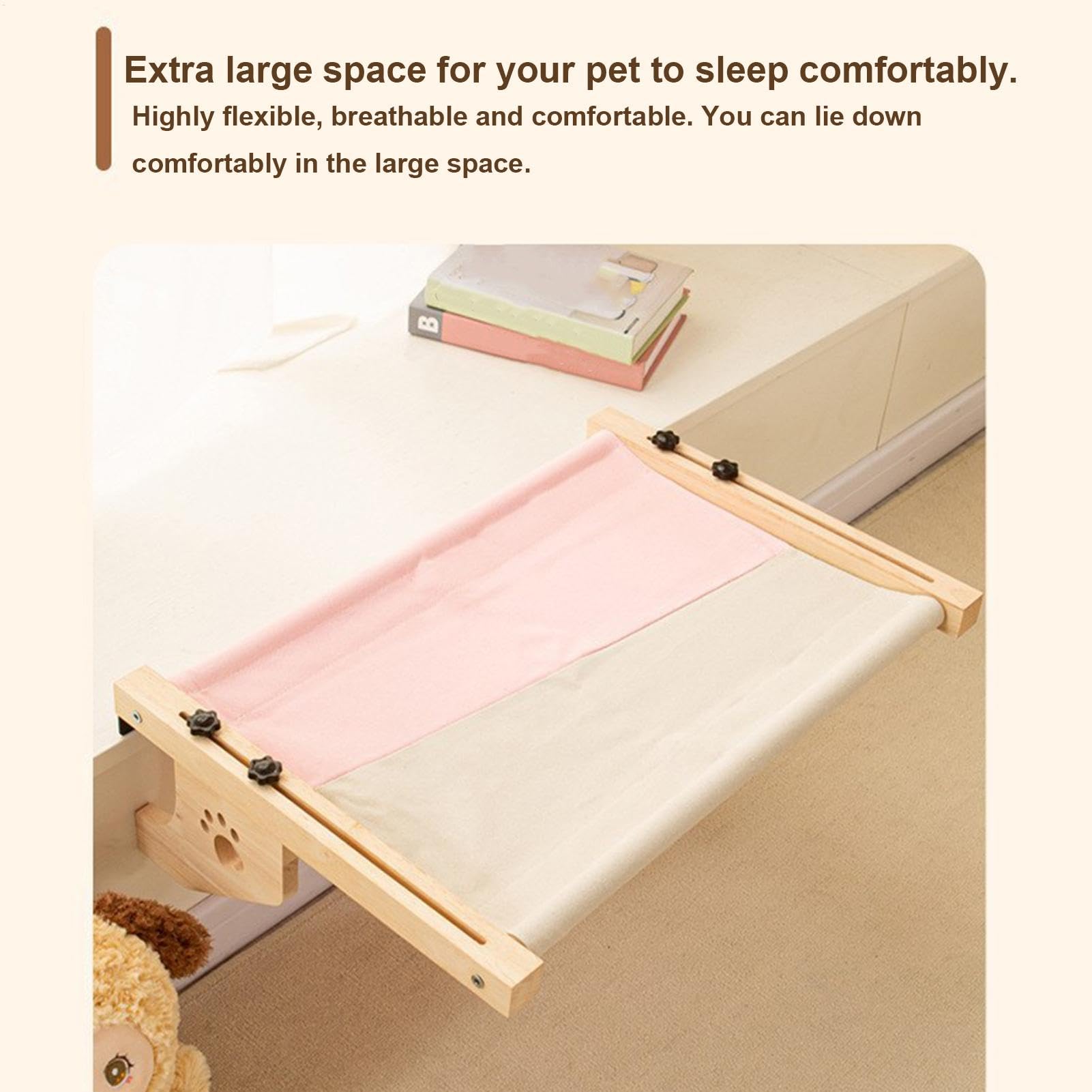 Amaca per gatti da sedia Resistente Regolabile In Legno E Metallo Trespolo | Design ad Amaca, in Legno e Metallo Robusto Per Gatti Di Taglia Grande E Cuccioli