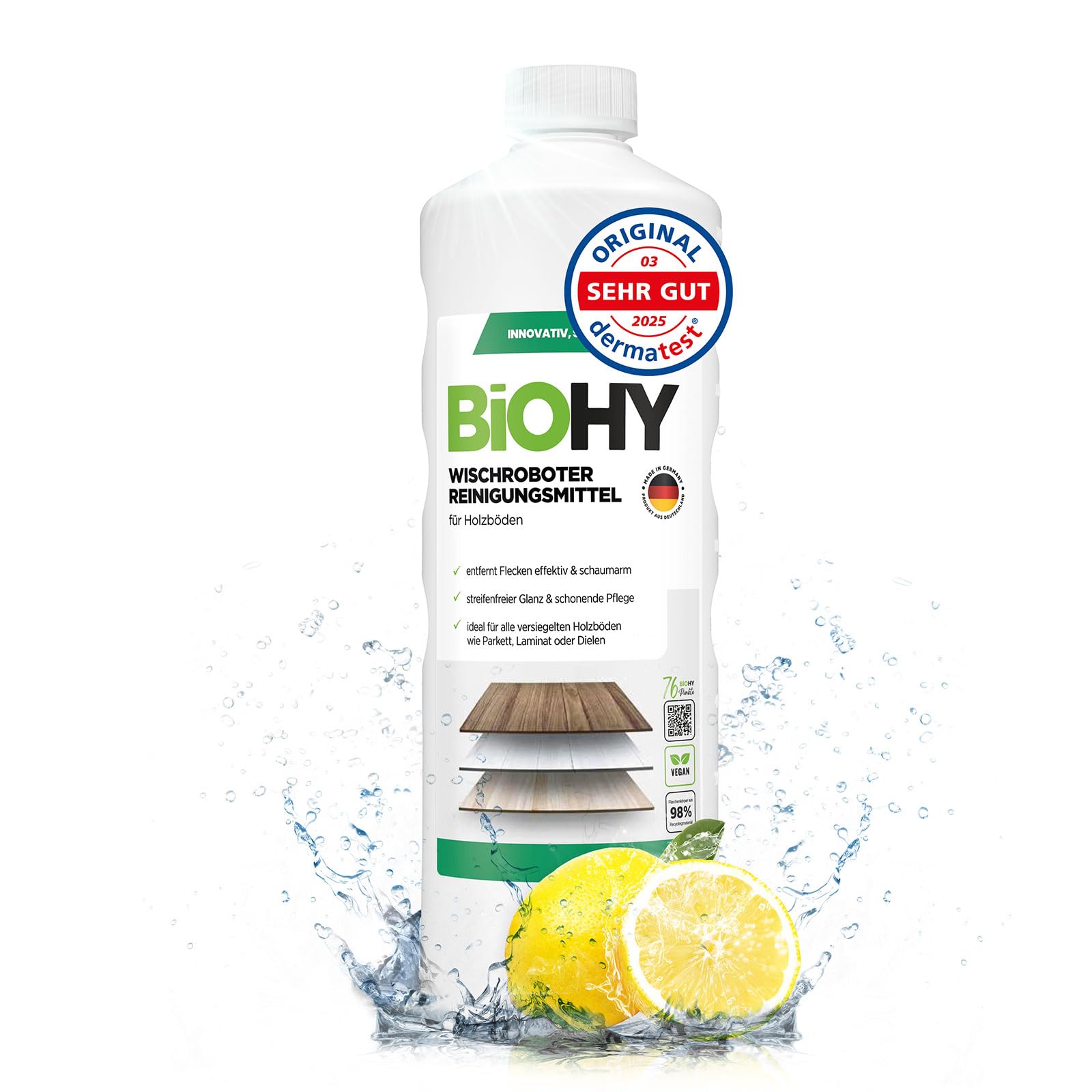 BiOHY Wischroboter Reinigungsmittel für Holzböden (1l Flasche), Konzentrat