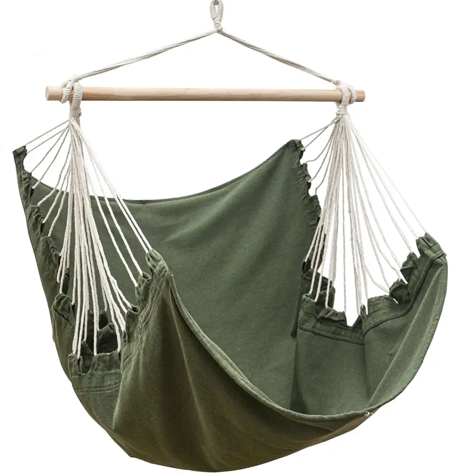 Hamacs design & mobilier jardin tendance 2026 : 50 idées Pinterest AMANKA Chaise Suspendue Exterieur XL - 155x125 Fauteuil Suspendu Balancelle de Jardin Faut