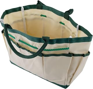 Garden Kneeler Tool Bag with Pockets, Oxford Storage Pouch for Seat, Portable Hanging Organizer for Shovels Gloves Shears, Green