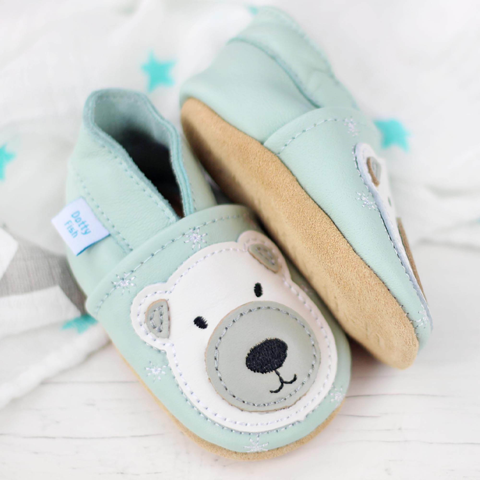 Dotty Fish Unisex Soft Leather Shoes, Unisex Baby First Walker Shoe - 3