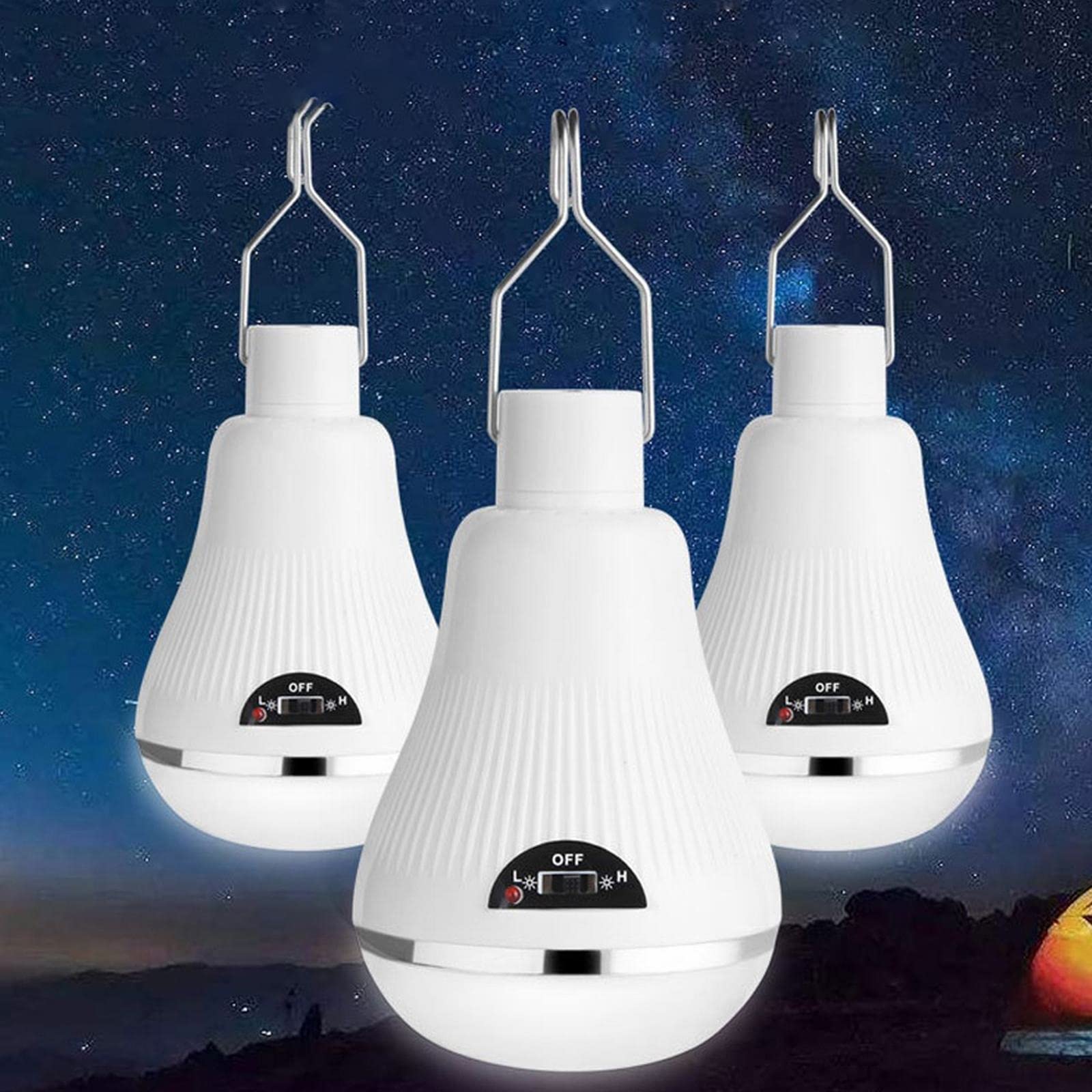 Linterna de Camping Lámpara de Emergencia Solar Impermeable de 20 LED con Brillo Ajustable, Recargable for Senderismo y Pesca