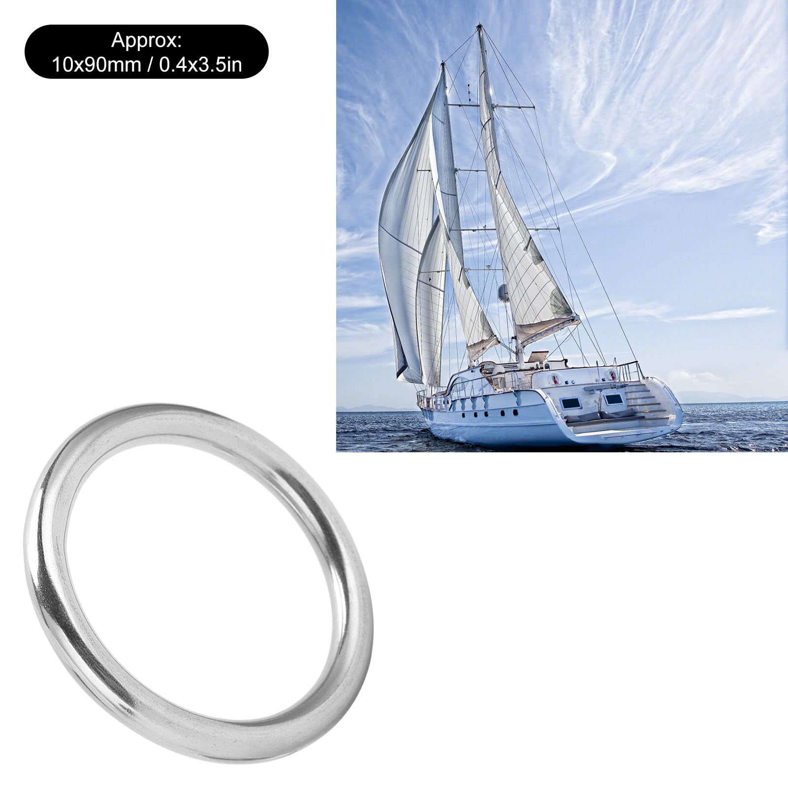 Hardware Hängeringe, Stahlringe geschweißt langlebig für Yoga für Hängematte für Marineboote(10 * 90mm) Sport & Freizeit