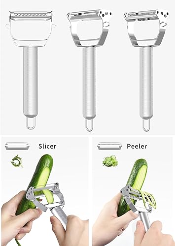 Miniatura 7 de GloTika Juego de pelador de maíz para verduras, cortador de acero inoxidable para zanahoria, papa, verduras, trilladora de maíz