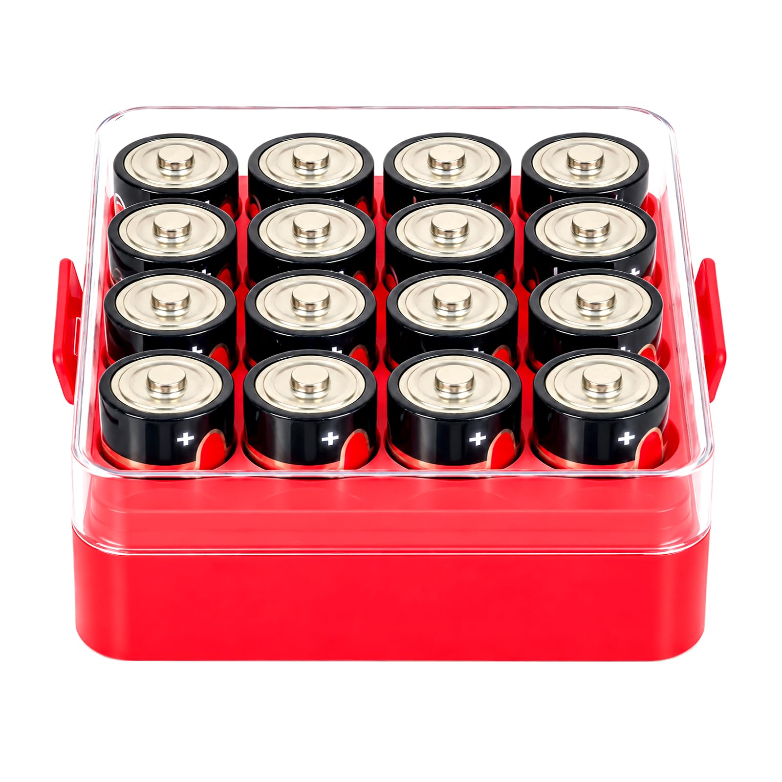 ALCYON Plastic Battery Organizer Storage Case for 16 C Batteries