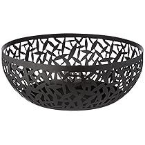Alessi Cactus MSA04, 29 B Centrotavola Portafrutta Traforato di Design, in Acciaio Colorato con Resina, Nero