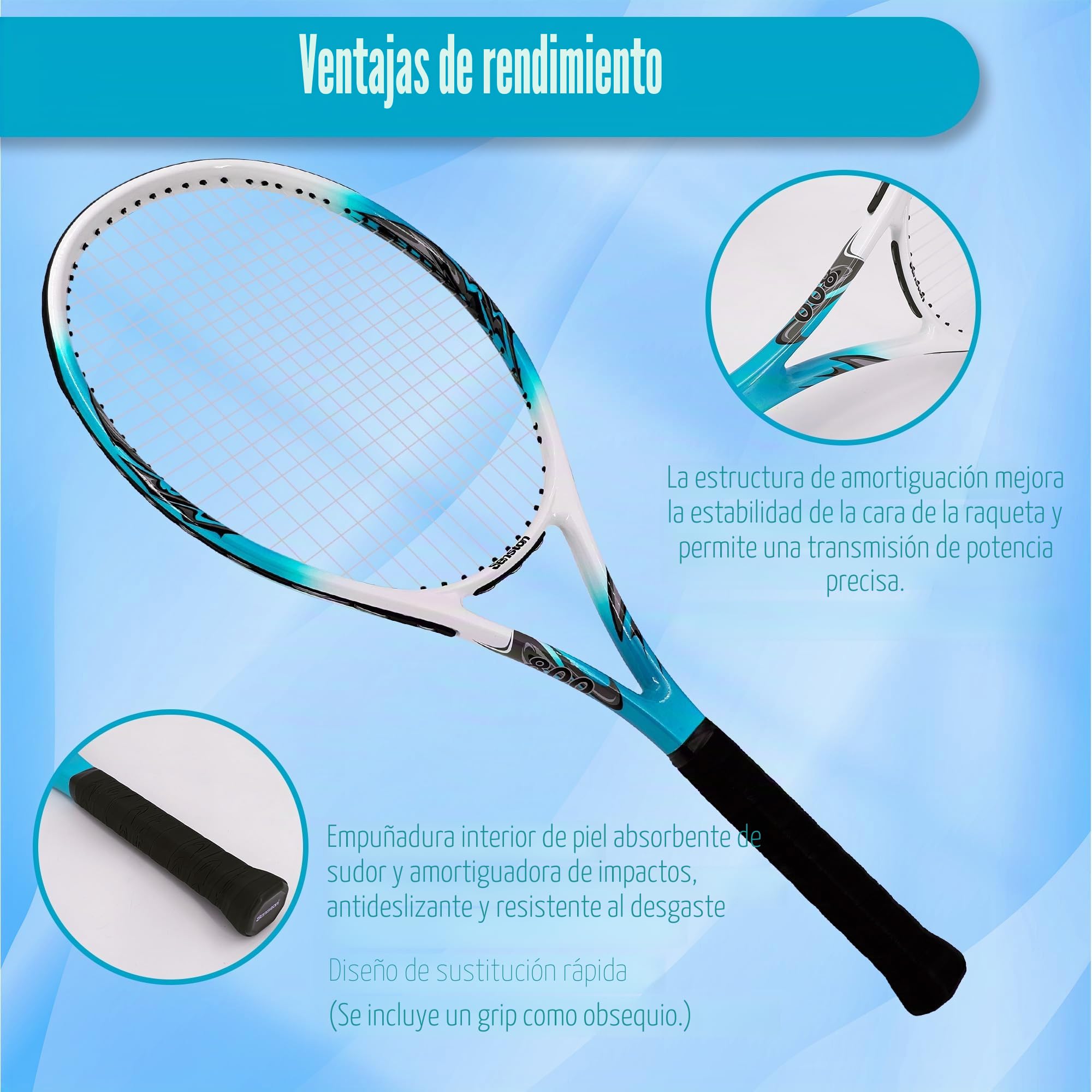 Senston Raqueta de tenis de 27 pulgadas para hombres y mujeres