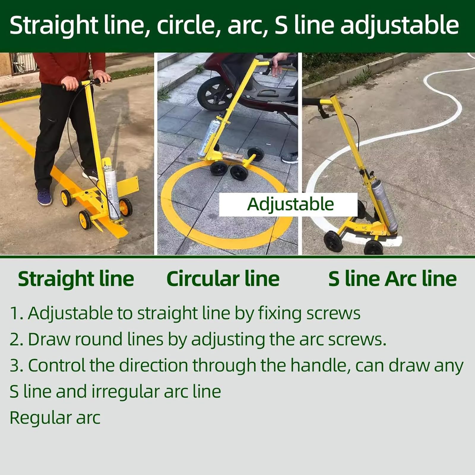 Vernice spray professionale per linee personalizzate, archi, linee S e cerchi, ideale per campi sportivi e parcheggi
