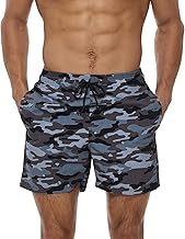 Aisprts Men's Swim Trunks Breathable Quick Dry 3 Pockets Swim Suit with Mesh Lining and Adjustable Drawstring
