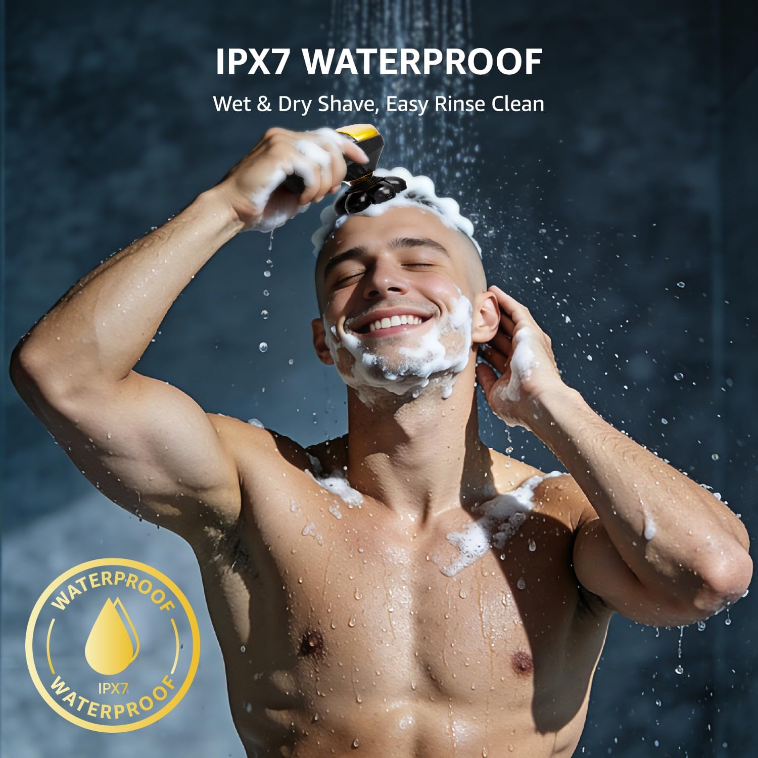 Head Shaver for Bald Men, 7D Head Shavers for Men with 5-in-1 Grooming Kit, 9200RPM Bald Head Shavers for Men, IPX6 Waterproof Head Shaver, LED Display, Rechargeable