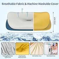 Vista 3 de Almohada cervical para el cuello – Almohadas ergonómicas de contorno de espuma viscoelástica para dormir de lado, espalda y estómago, almohada