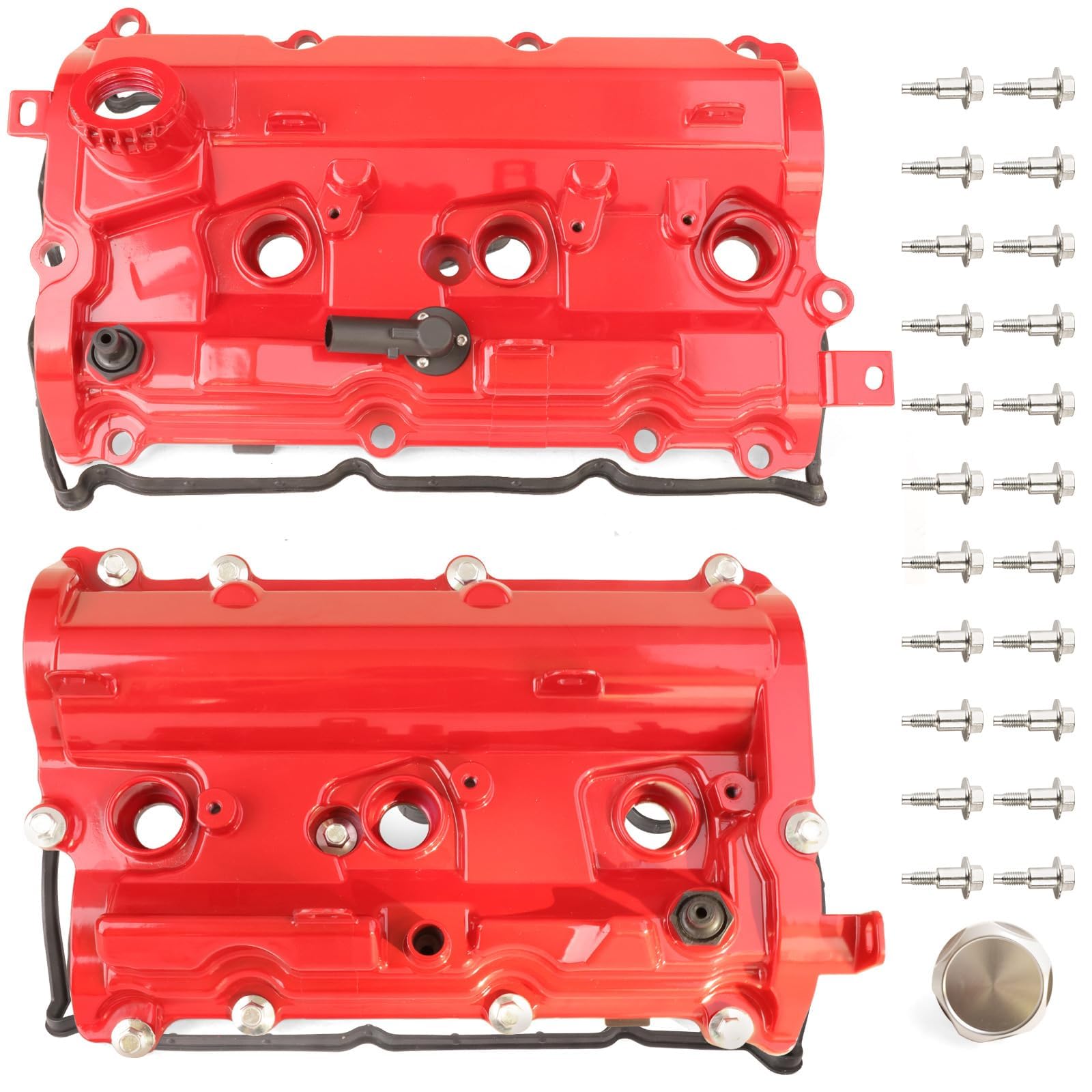 Aluminum Valve Cover Set Compatible with 2008-2020 Nissan 370Z Infiniti G37 QX50 Q70 Q60 Q50 Q40 M37 FX37 EX37 QX70 3.7L Replace 13264EY01E 13264EY01C