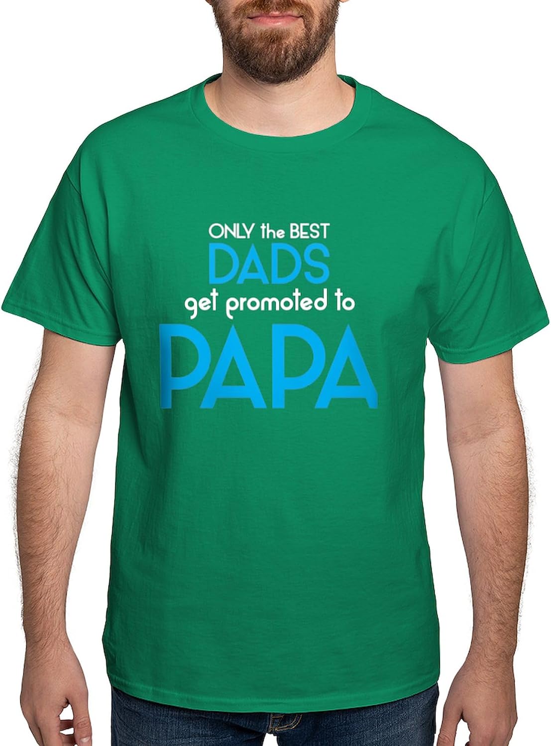 CafePress Best DADS GET Promoted to PAPA T Shirt Men's 100% Cotton, Classic Graphic White T-Shirt
