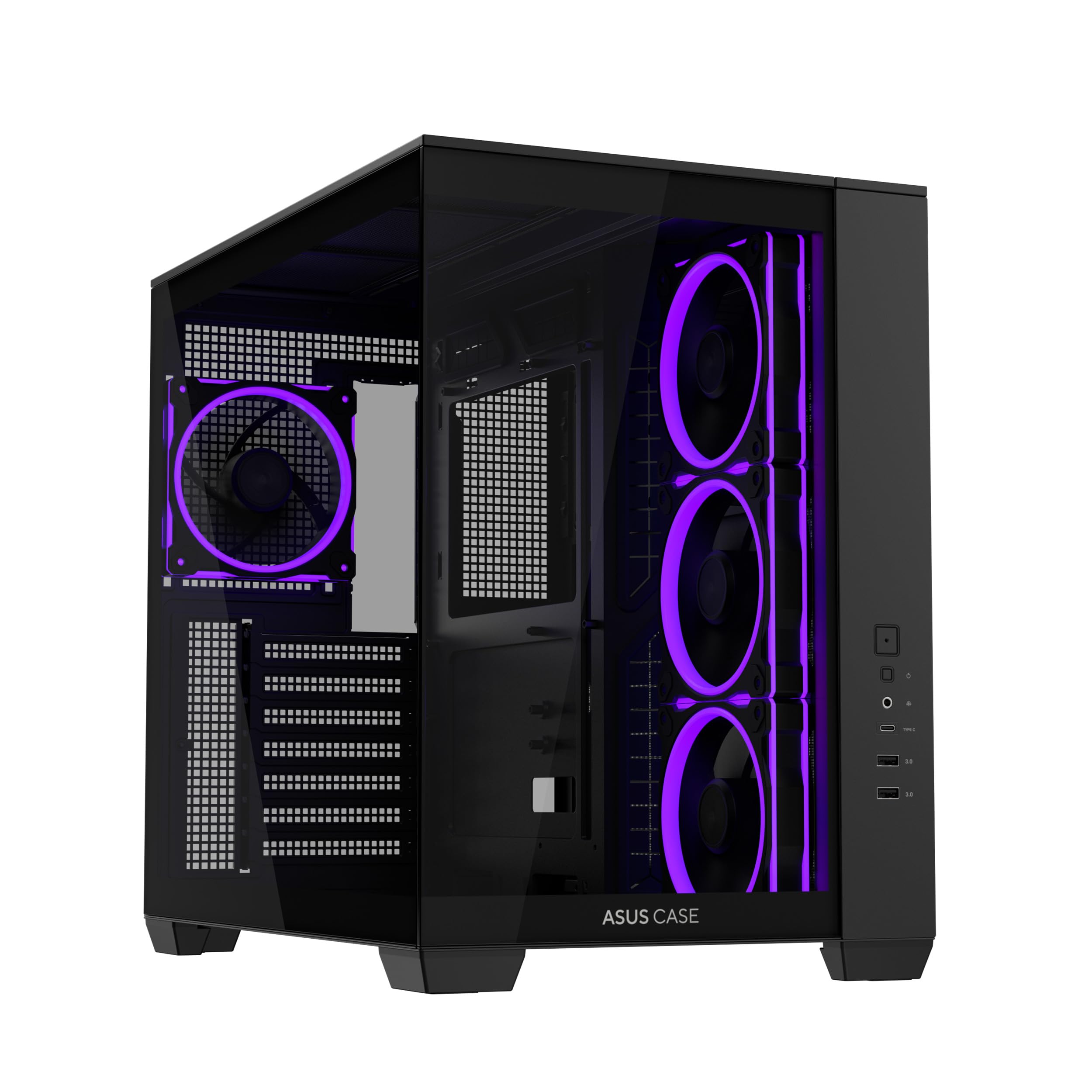 ASUS A32 Plus - Chassis ATX (radiadores de 360 mm y Tarjetas gráficas de 420 mm, Cuatro Ventiladores ASUS Prime MR 120 ARGB preinstalados, gestión Limpia de los Cables