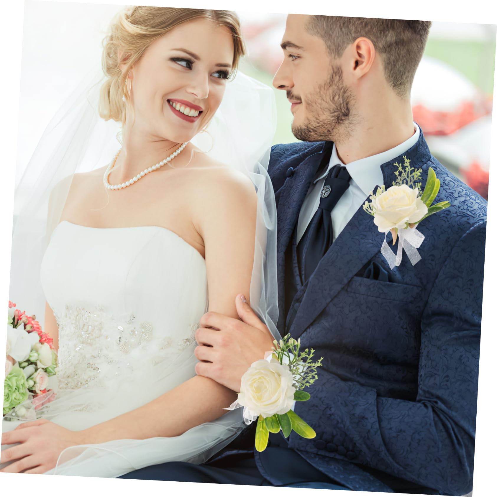 Abaodam 5 Sets Atemberaubende Handgelenk Für Braut Bräutigam Corsage Hochzeit Armband Decor Brautjungfer Zubehör