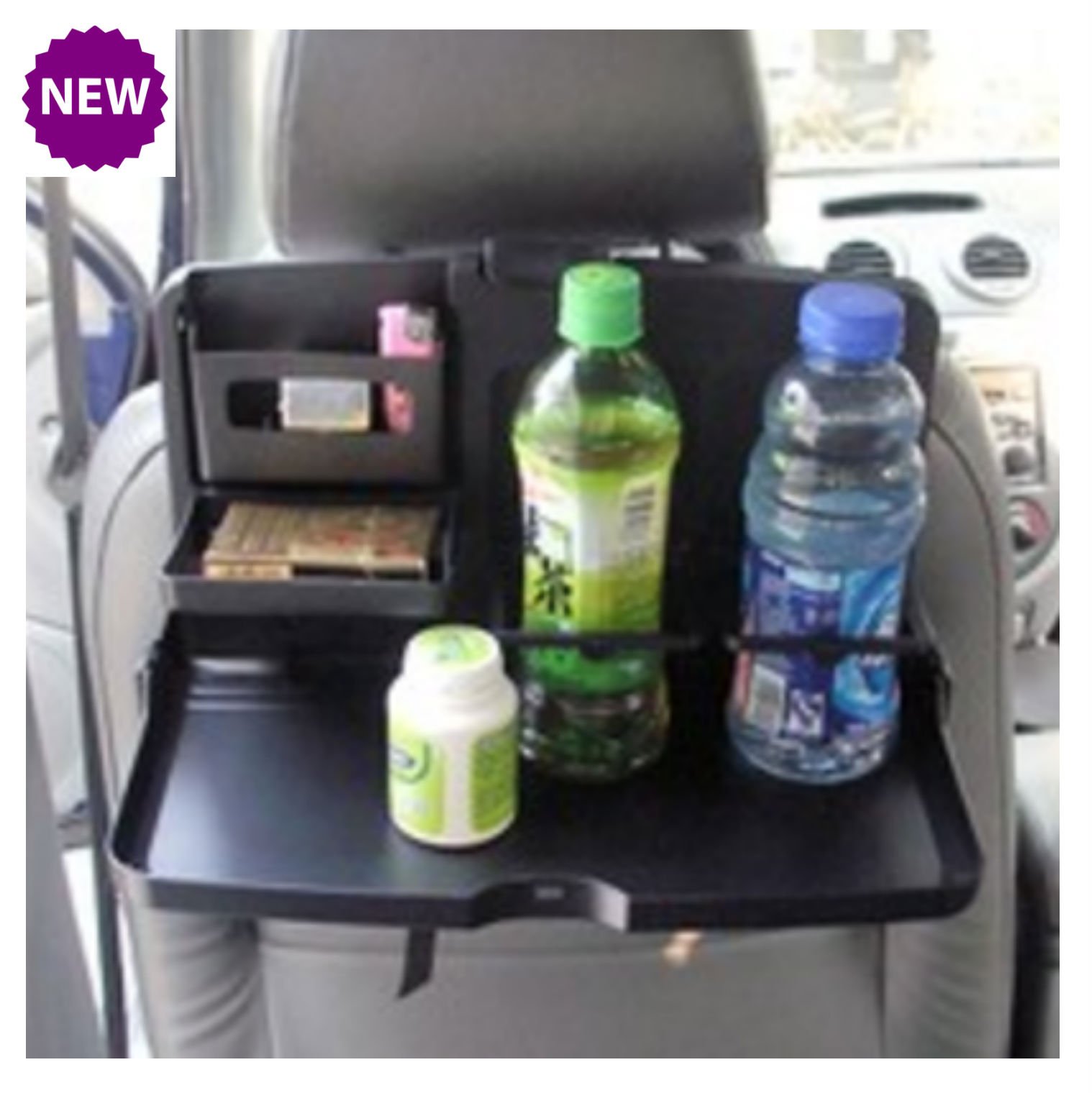 Elite Car Snack Tray Easy Reach No Spills Holder for Food Drinks Munchies