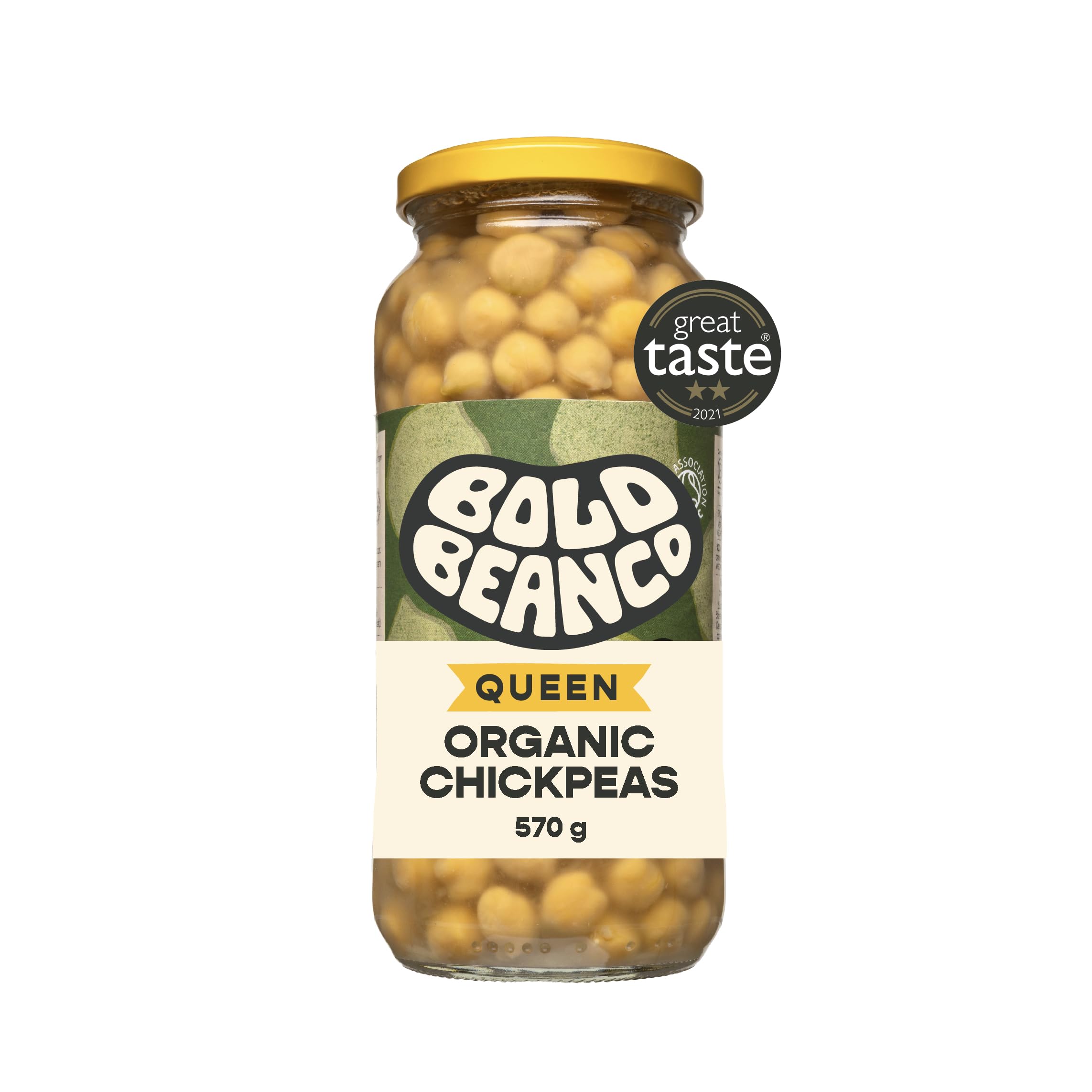 Bold Bean Organic Chickpeas 570g – High Protein & Fibre – Ready to Eat – Vegan, Gluten Free Pantry Staple
