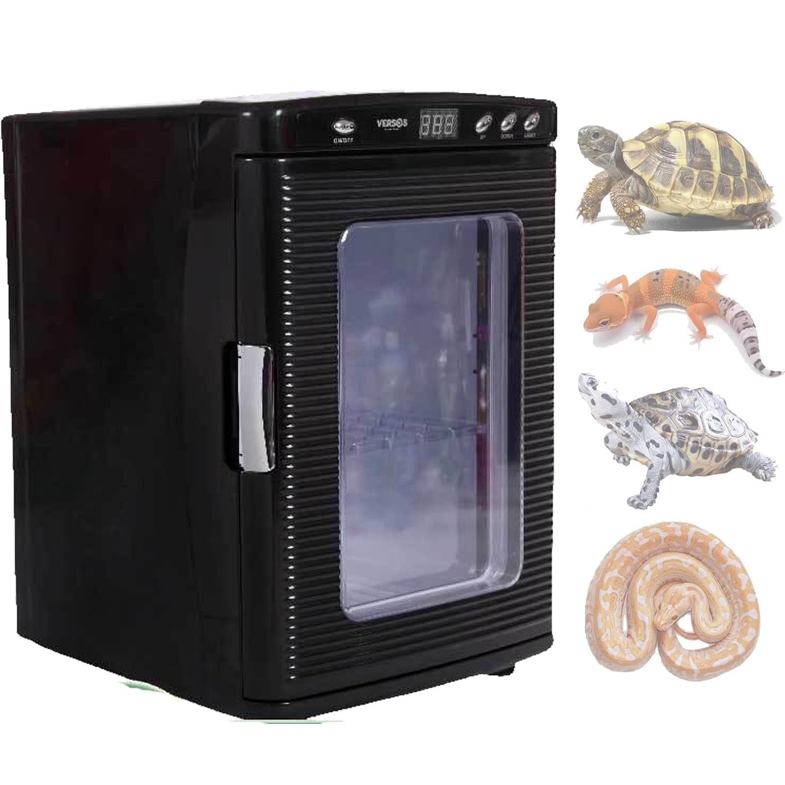 Pnpaea 25L Reptile Egg Incubator 400W with Digital Temperature Control,LED Display, Auto-Turn, and Dual Ventilation for Reptiles Chameleon Lizard Turtle Black