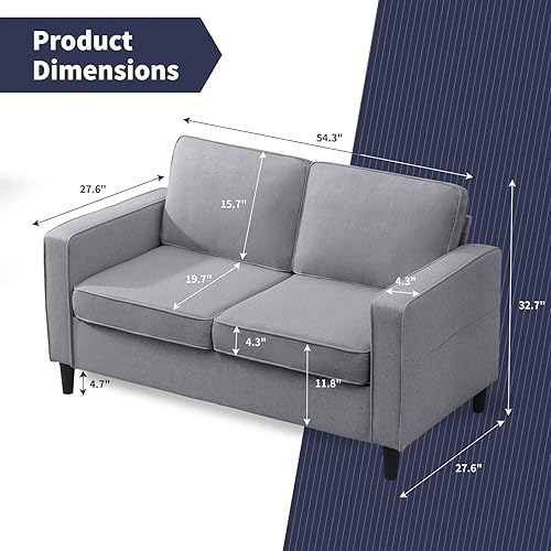 Miniatura 33 de Sillón moderno, sofá individual, tapizado, cómodo sillón de lino con 4 bolsillos de almacenamiento, silla de sala de estar, dormitorio, silla para