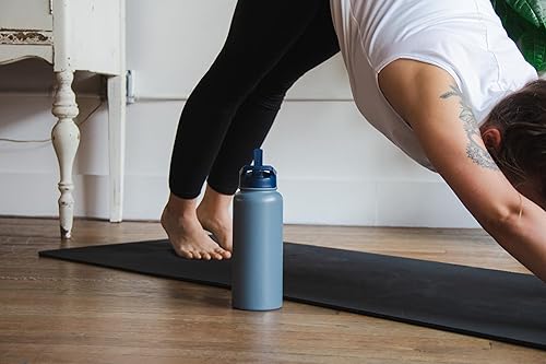 Miniatura 4 de FiftyFifty Botella de agua deportiva, tapa de popote con boca ancha, 34 oz1 grande, naranja solar